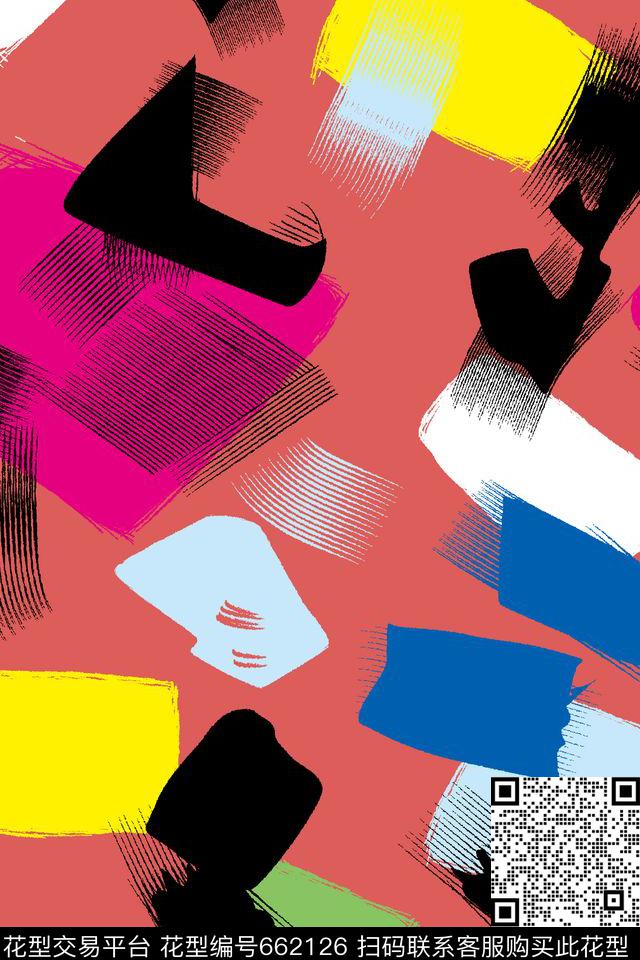 艺术色块彩色传统印花华亿平台下载（图片编号: 662126） - 瓦栏（Walan）