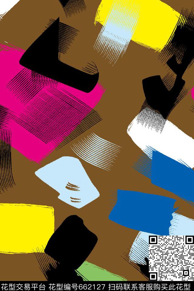 艺术色块彩色传统印花华亿平台下载（图片编号: 662127） - 瓦栏（Walan）