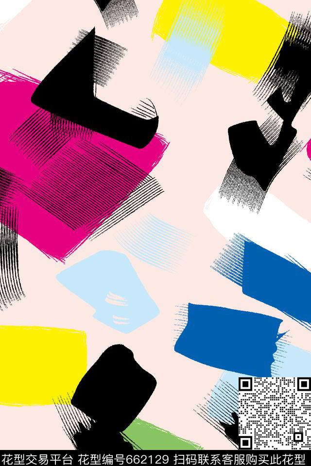 艺术色块彩色传统印花华亿平台下载（图片编号: 662129） - 瓦栏（Walan）