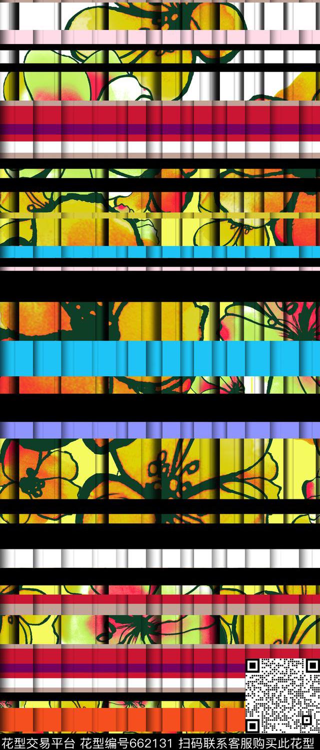 卡通条纹大牌风数码印花华亿平台下载（图片编号: 662131） - 瓦栏（Walan）