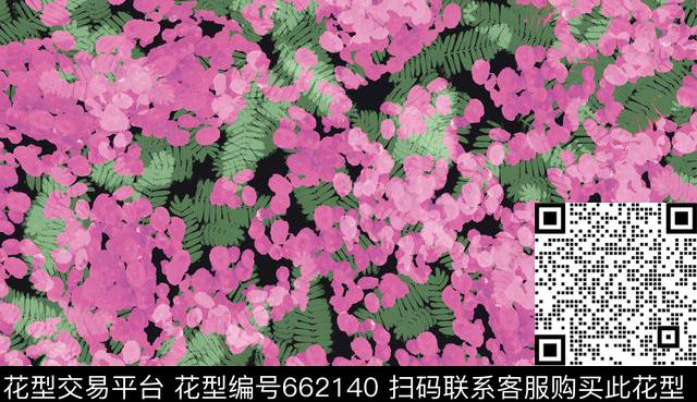 雨林密踪热带植物花卉抽象花卉数码印花华亿平台下载（图片编号: 662140） - 瓦栏（Walan）