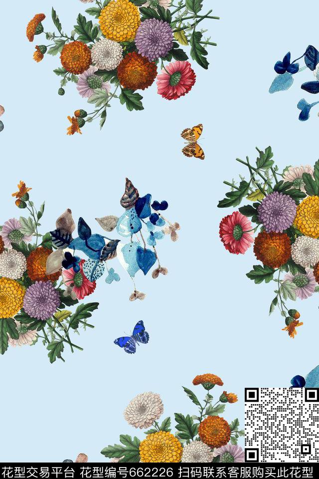 植物花卉新款素雅数码印花华亿平台下载（图片编号: 662226） - 瓦栏（Walan）