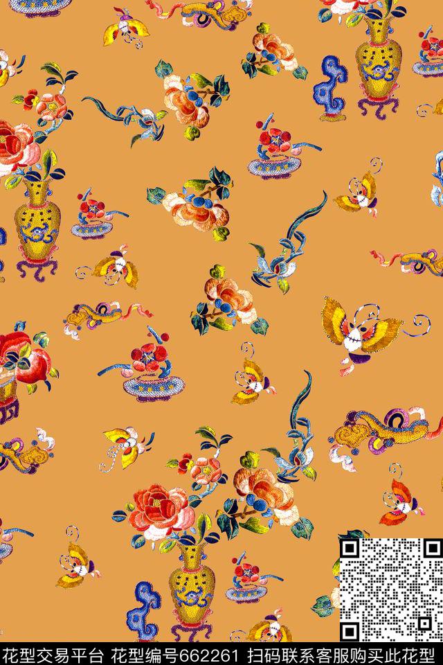 满版小碎花花卉绣花数码印花华亿平台下载（图片编号: 662261） - 瓦栏（Walan）