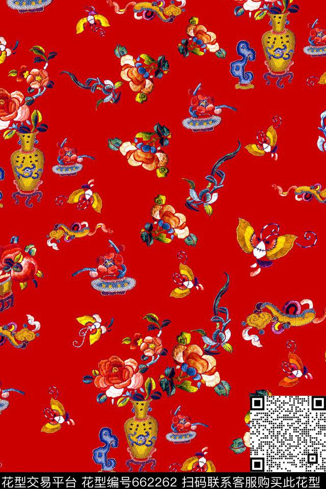 满版小碎花花卉绣花数码印花华亿平台下载（图片编号: 662262） - 瓦栏（Walan）