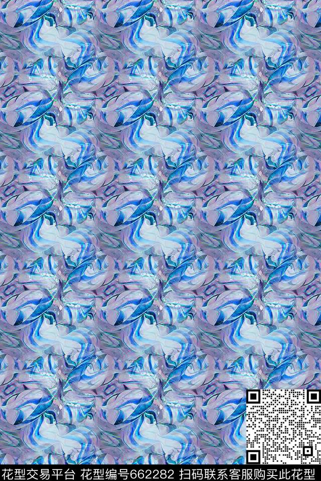 抽象梦幻抽象图案炫彩数码印花华亿平台下载（图片编号: 662282） - 瓦栏（Walan）