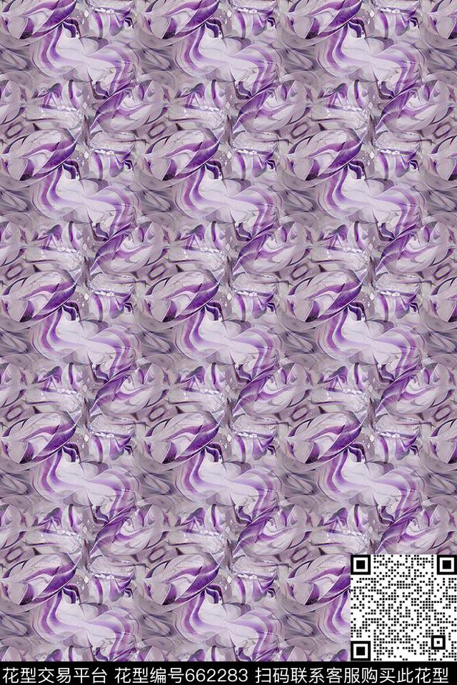 抽象梦幻抽象图案炫彩数码印花华亿平台下载（图片编号: 662283） - 瓦栏（Walan）