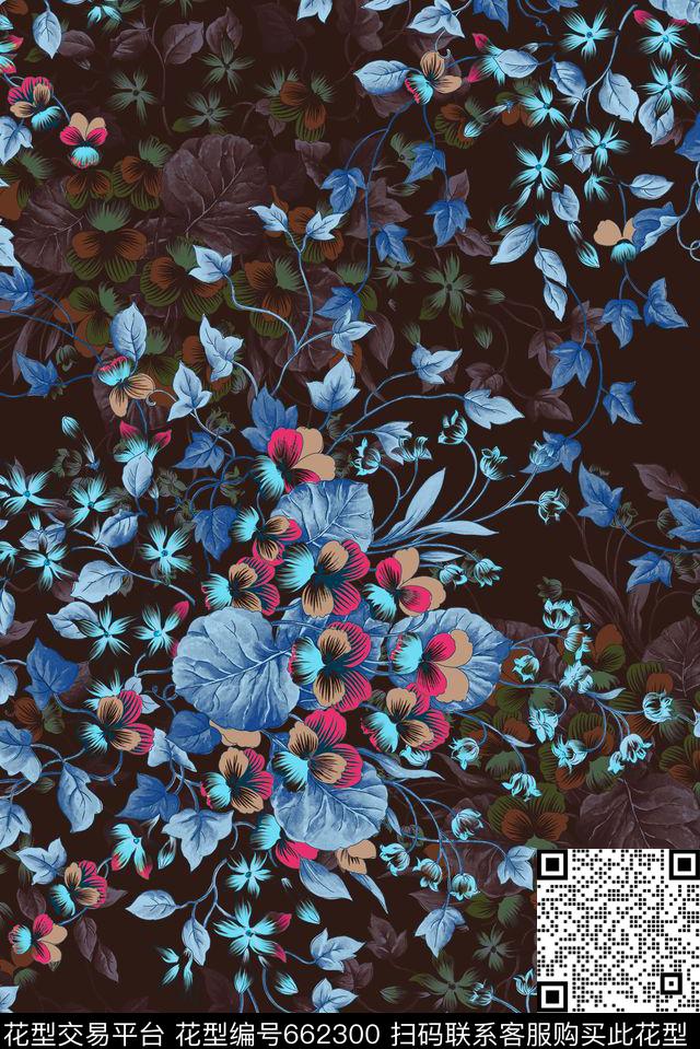 清爽花卉时尚数码印花华亿平台下载（图片编号: 662300） - 瓦栏（Walan）