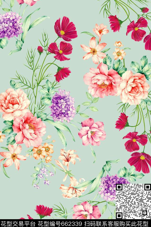 花卉大花花鸟数码印花华亿平台下载（图片编号: 662339） - 瓦栏（Walan）