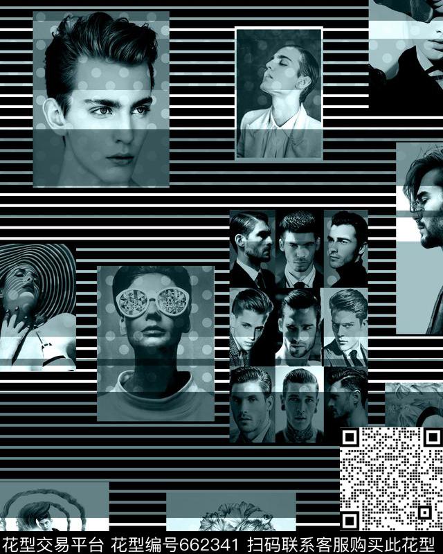 Fei-创意趣味人像复古照片数码印花华亿平台下载（图片编号: 662341） - 瓦栏（Walan）