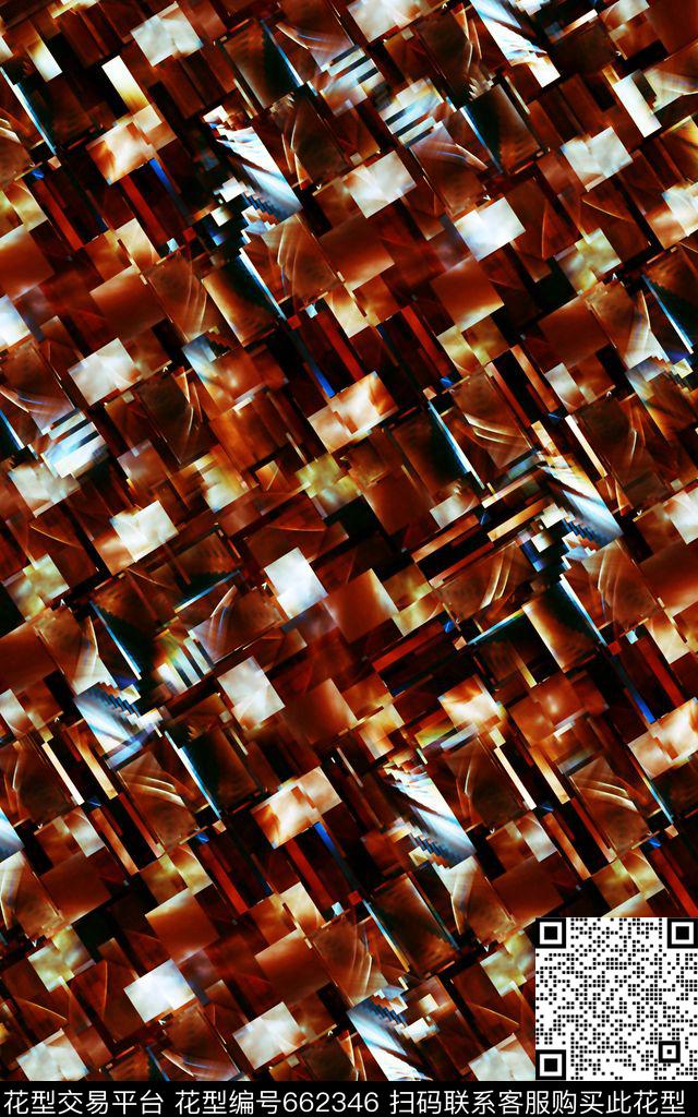 抽象斜条几何数码印花华亿平台下载（图片编号: 662346） - 瓦栏（Walan）