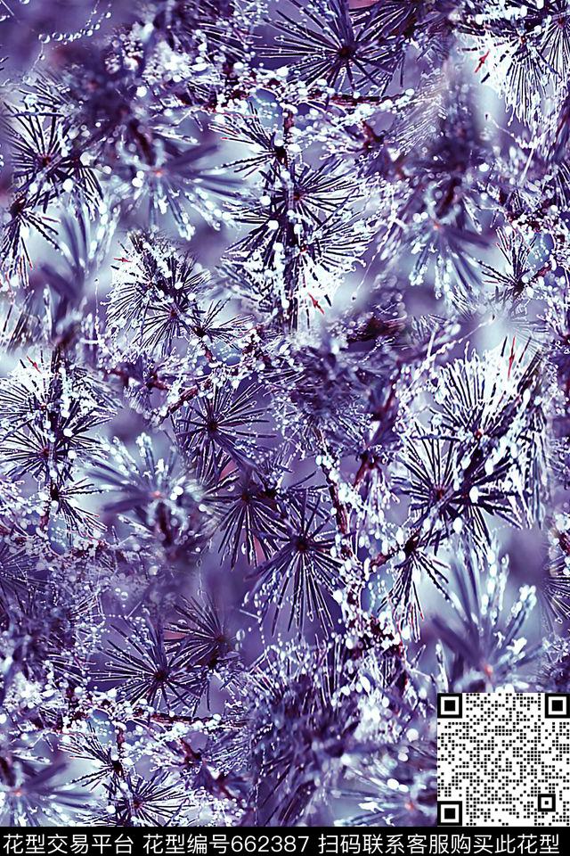 风景雾凇雪景数码印花华亿平台下载（图片编号: 662387） - 瓦栏（Walan）