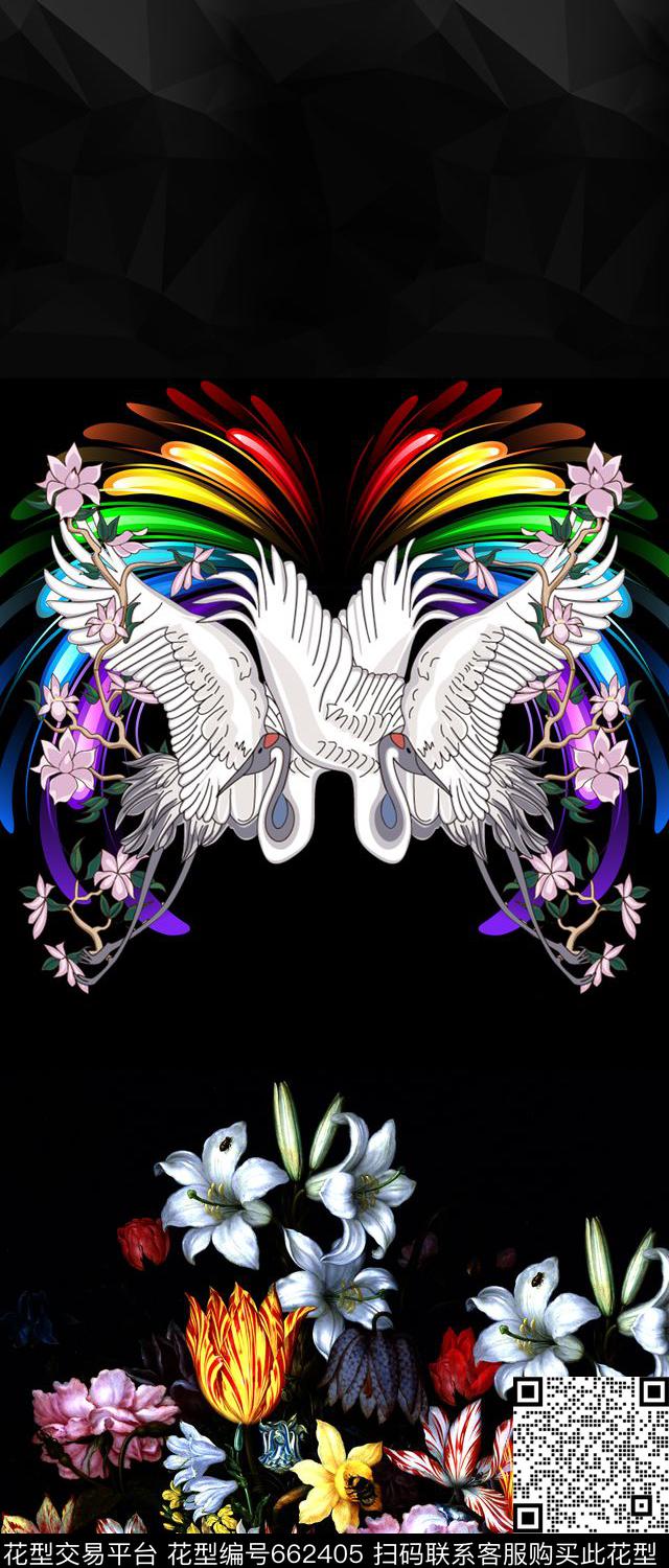 玉兰花百合花朵数码印花华亿平台下载（图片编号: 662405） - 瓦栏（Walan）