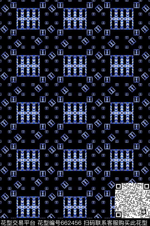 炫彩男士泳装格子图案数码印花华亿平台下载（图片编号: 662456） - 瓦栏（Walan）