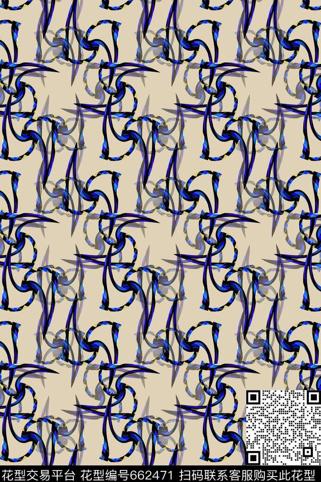 男士泳装炫彩几何拼贴数码印花华亿平台下载（图片编号: 662471） - 瓦栏（Walan）