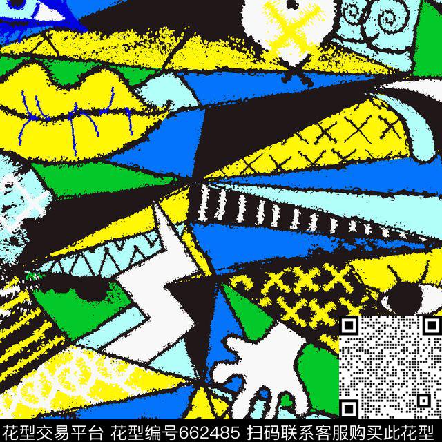 几何嘴唇性感传统印花华亿平台下载（图片编号: 662485） - 瓦栏（Walan）