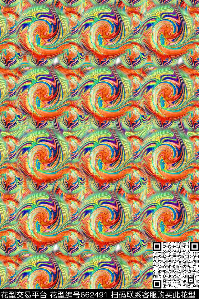 男士泳装炫彩抽象图案数码印花华亿平台下载（图片编号: 662491） - 瓦栏（Walan）