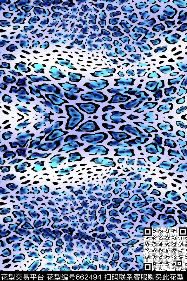 分色豹子老虎传统印花华亿平台下载（图片编号: 662494） - 瓦栏（Walan）