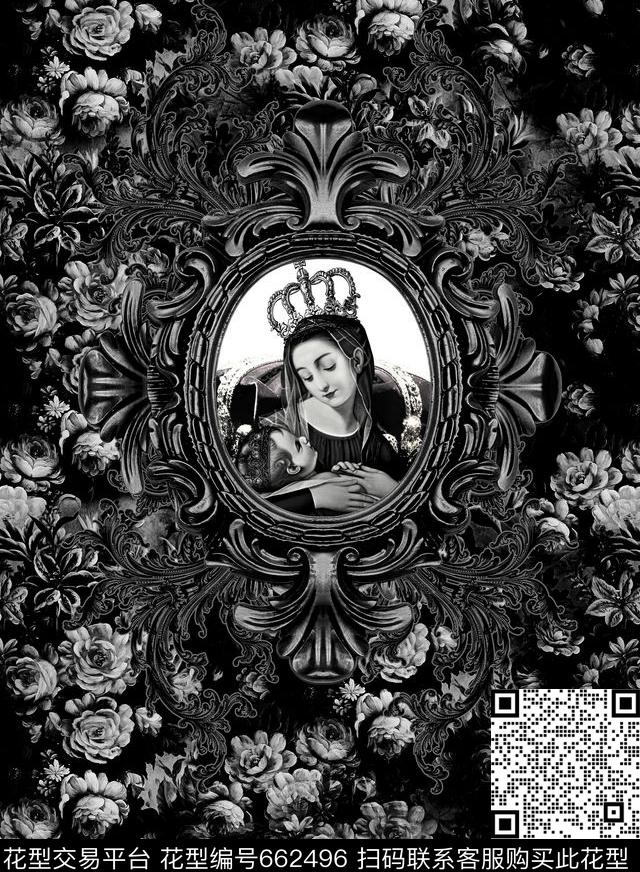 欧美品牌男装花欧美油画数码印花华亿平台下载（图片编号: 662496） - 瓦栏（Walan）