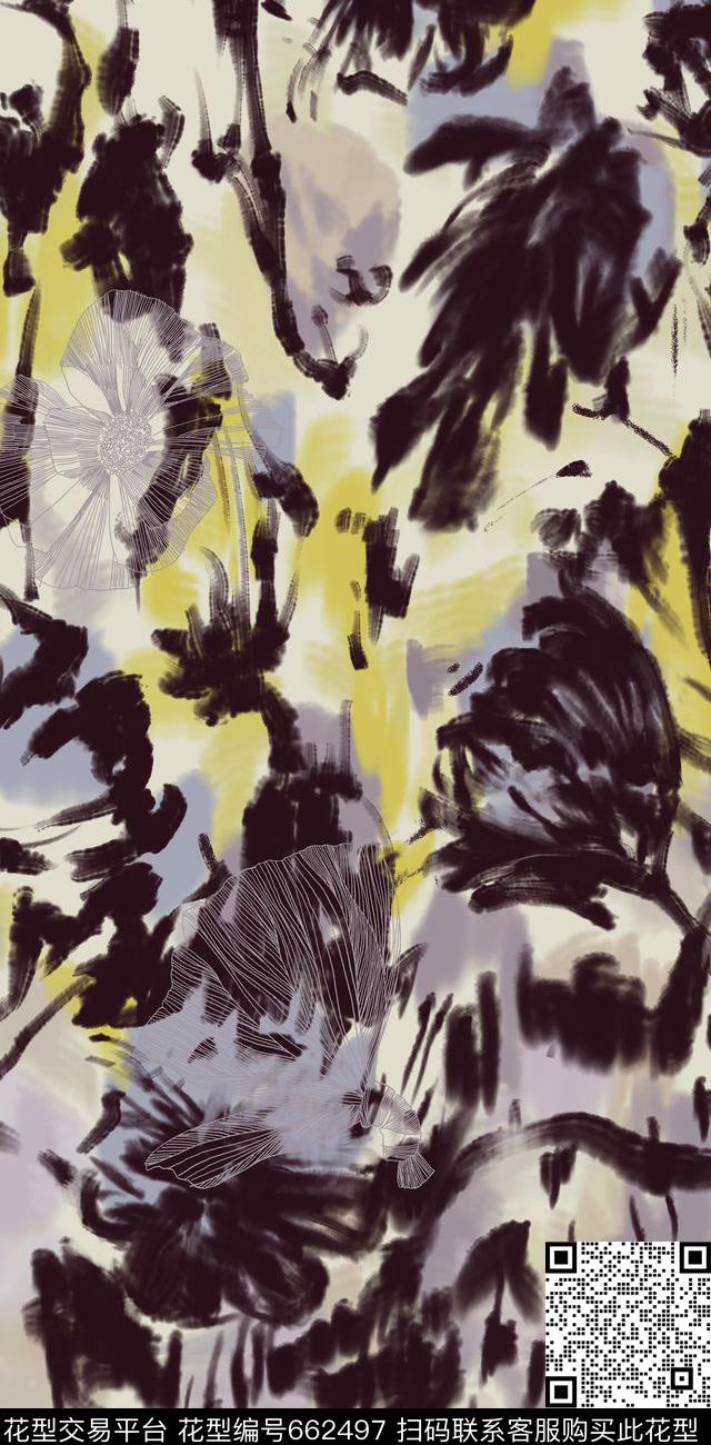 花朵休闲时尚数码印花华亿平台下载（图片编号: 662497） - 瓦栏（Walan）