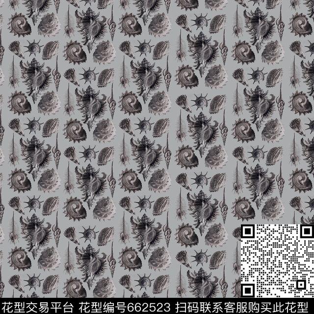 热带时尚男装西服外套夹克贝壳沙滩传统印花华亿平台下载（图片编号: 662523） - 瓦栏（Walan）