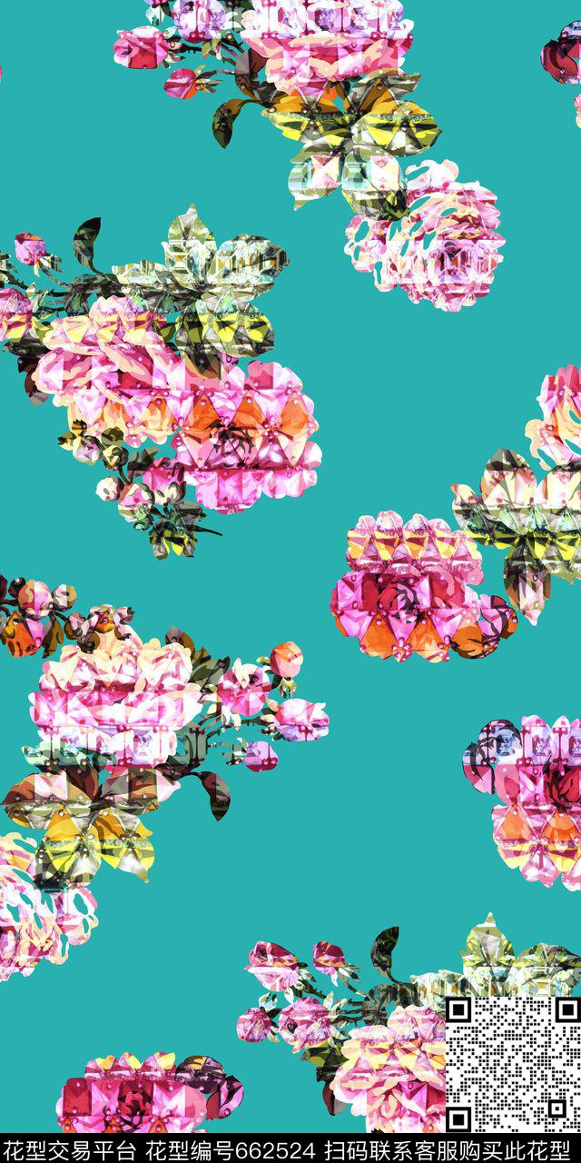 花朵花卉数码印花华亿平台下载（图片编号: 662524） - 瓦栏（Walan）