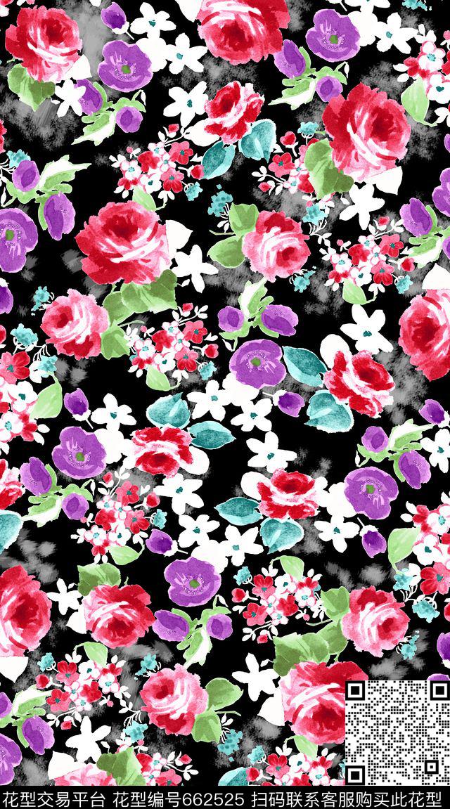 花朵花卉数码印花华亿平台下载（图片编号: 662525） - 瓦栏（Walan）