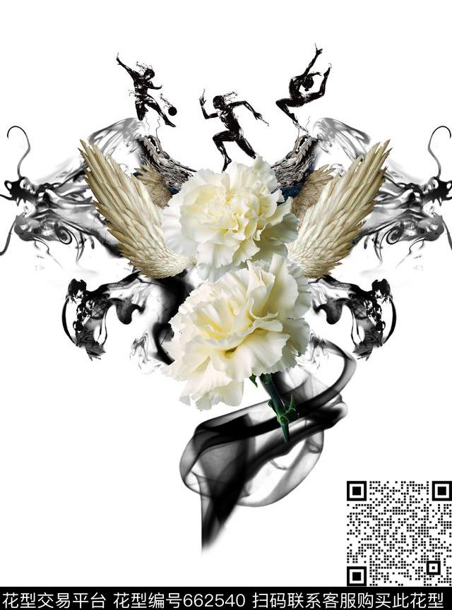 花卉龙老鹰数码印花华亿平台下载（图片编号: 662540） - 瓦栏（Walan）