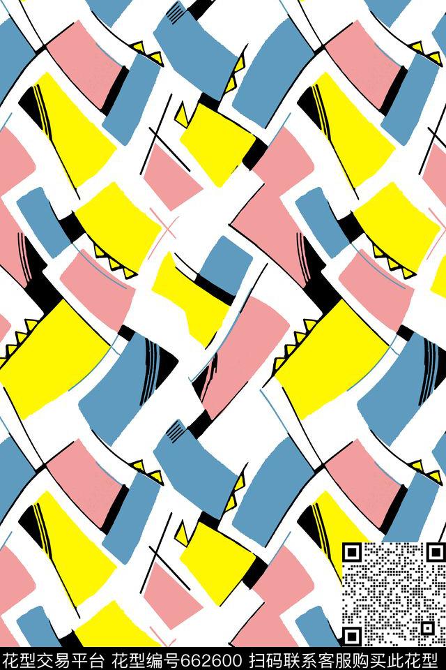 趣味几何泳装传统印花华亿平台下载（图片编号: 662600） - 瓦栏（Walan）