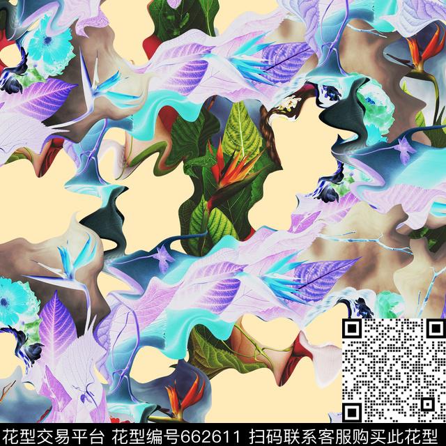 秘密3.0【热带风情】女装华亿平台植物数码印花华亿平台下载（图片编号: 662611） - 瓦栏（Walan）