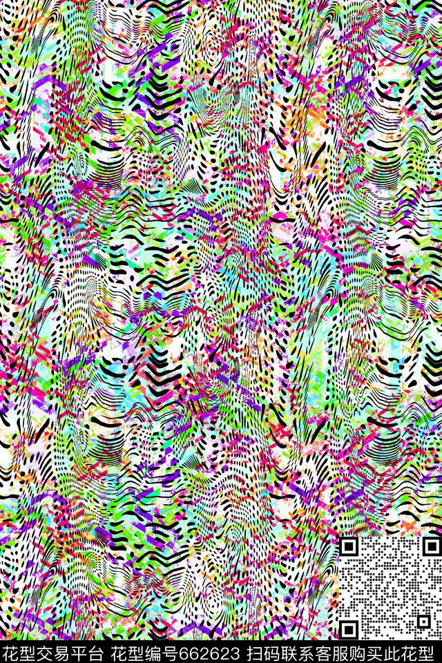 几何豹纹动物纹传统印花华亿平台下载（图片编号: 662623） - 瓦栏（Walan）