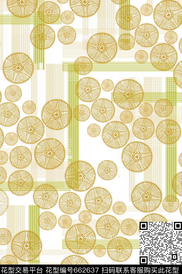 方格色块几何传统印花华亿平台下载（图片编号: 662637） - 瓦栏（Walan）