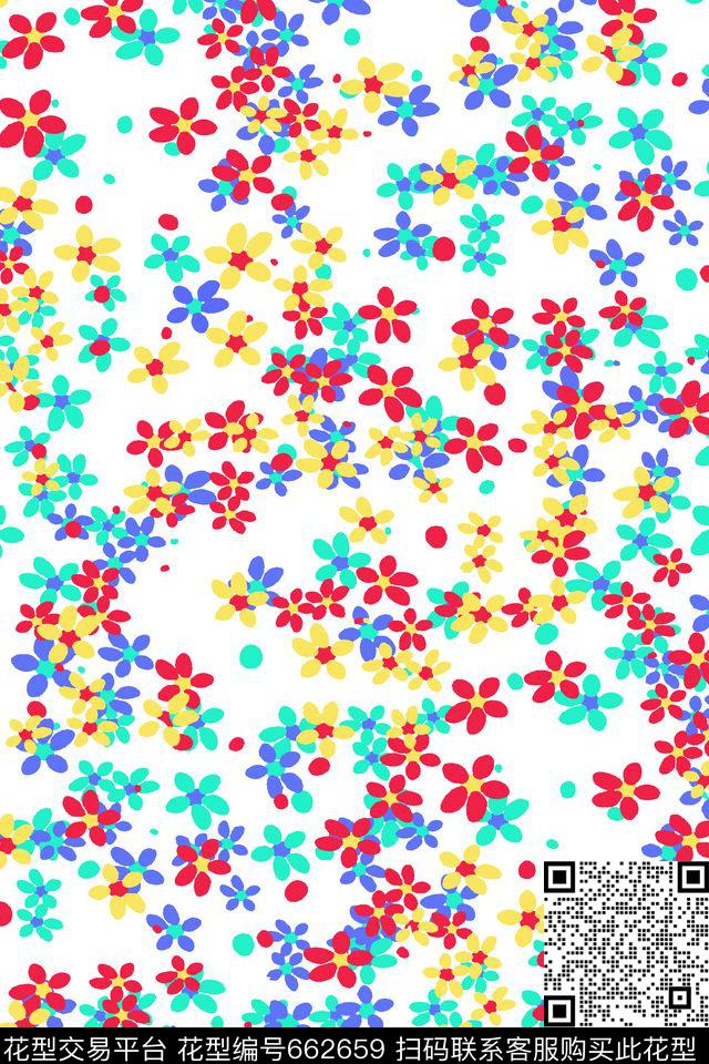 卡通小花朵可爱传统印花华亿平台下载（图片编号: 662659） - 瓦栏（Walan）