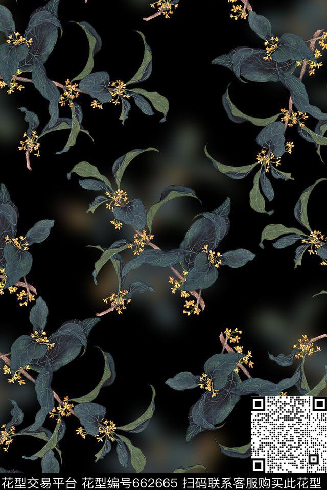 时尚抽象手绘植物水彩画数码印花时尚大牌欧美风格女装裙子外套花卉高档印花时尚潮流老年女装中国风印花数码印花华亿平台下载（图片编号: 662665） - 瓦栏（Walan）