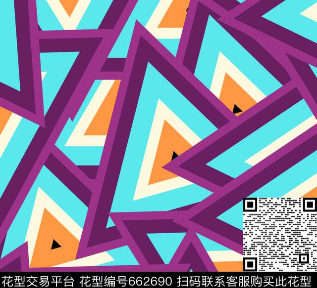 淑女大牌风莫妮卡-几何华亿平台传统印花华亿平台下载（图片编号: 662690） - 瓦栏（Walan）