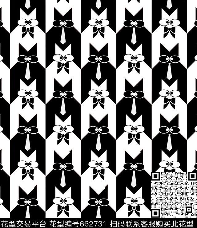格子千鸟格系列黑白千鸟格传统印花华亿平台下载（图片编号: 662731） - 瓦栏（Walan）