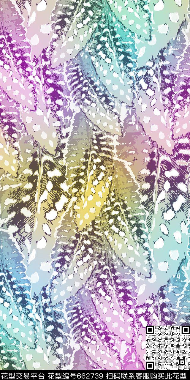 翅膀斑马纹羽毛数码印花华亿平台下载（图片编号: 662739） - 瓦栏（Walan）