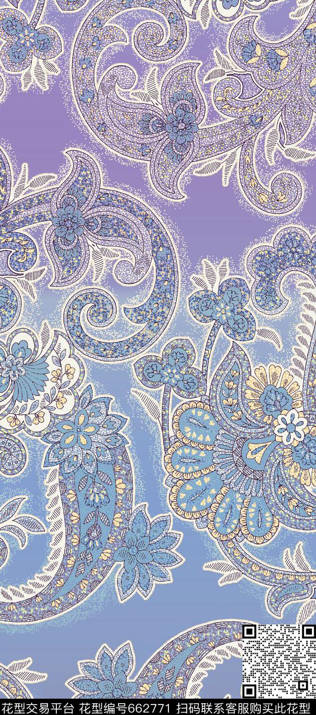 佩斯利传统印花华亿平台下载（图片编号: 662771） - 瓦栏（Walan）