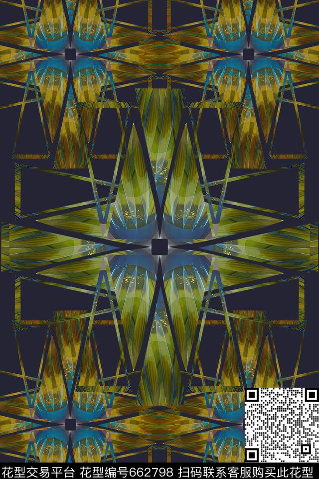 梦幻三角三角形炫彩几何拼贴数码印花华亿平台下载（图片编号: 662798） - 瓦栏（Walan）