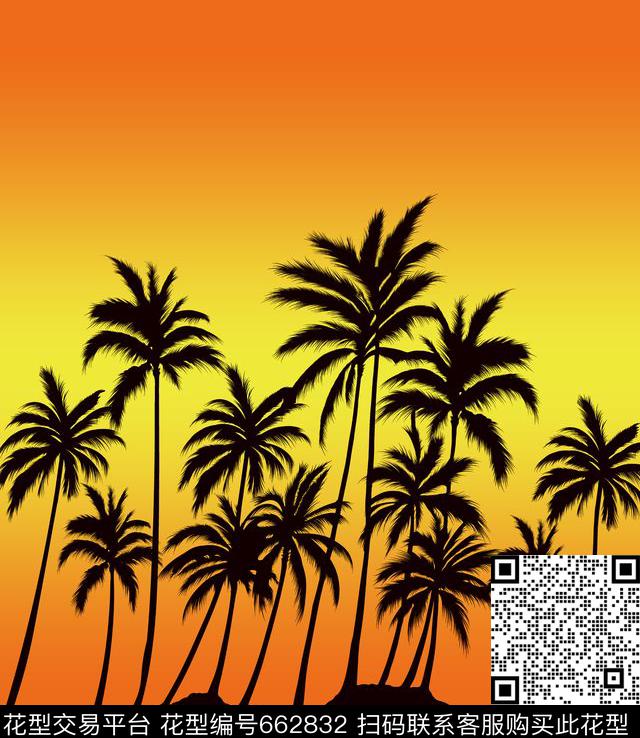 Fei-男装椰树海边数码印花华亿平台下载（图片编号: 662832） - 瓦栏（Walan）