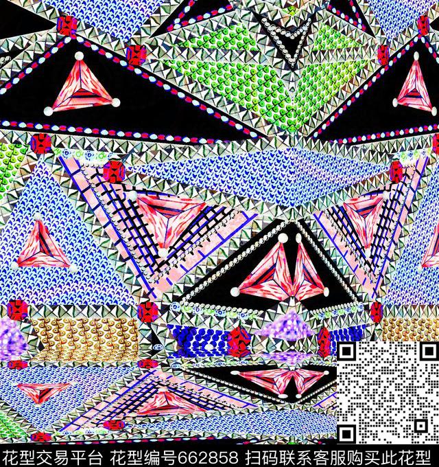 不规则几何圆点波点数码印花华亿平台下载（图片编号: 662858） - 瓦栏（Walan）