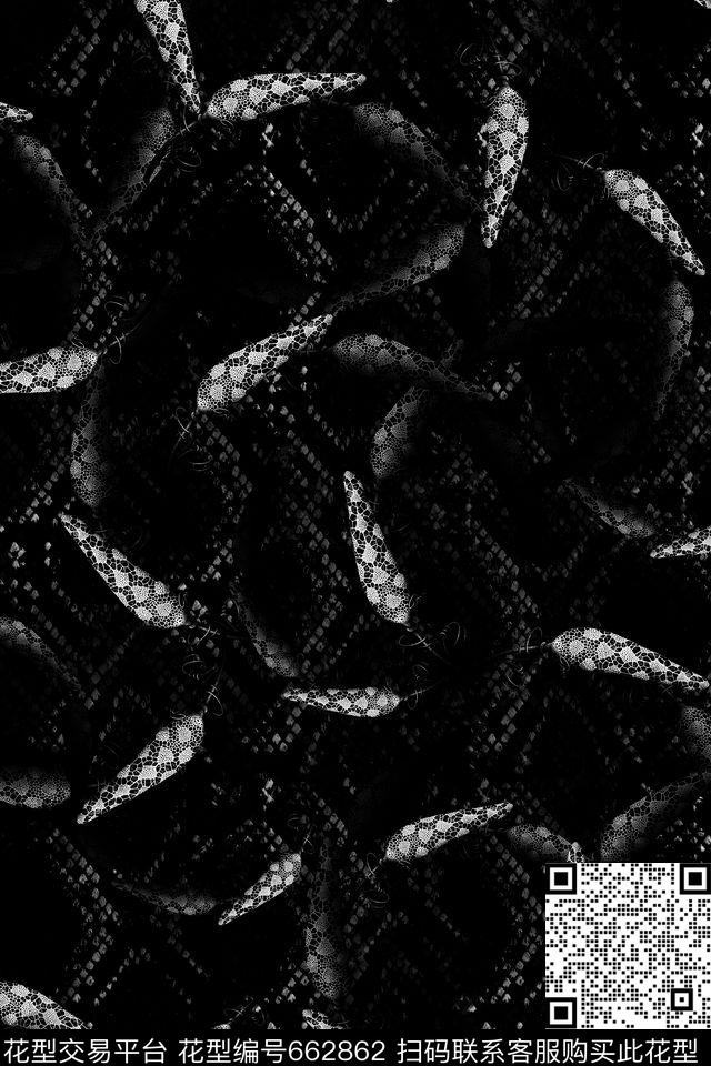 蛇皮纹休闲数码印花华亿平台下载（图片编号: 662862） - 瓦栏（Walan）