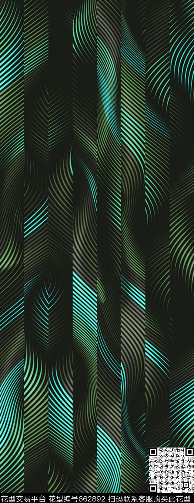 条纹数码科技泳装炫彩条纹几何分割条纹数码数码印花华亿平台下载（图片编号: 662892） - 瓦栏（Walan）