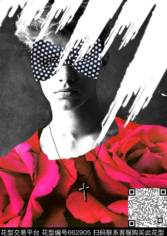 蝴蝶结单幅印花图案T恤印花数码印花华亿平台下载（图片编号: 662905） - 瓦栏（Walan）