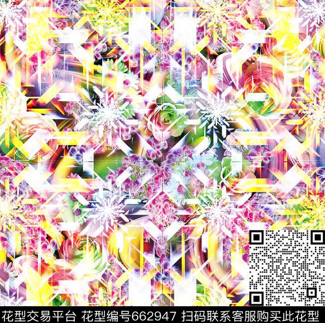 方格数码几何数码印花华亿平台下载（图片编号: 662947） - 瓦栏（Walan）