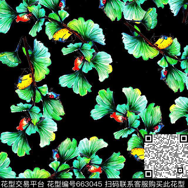 漫画趣味四叶草卡通小动物看书数码印花华亿平台下载（图片编号: 663045） - 瓦栏（Walan）