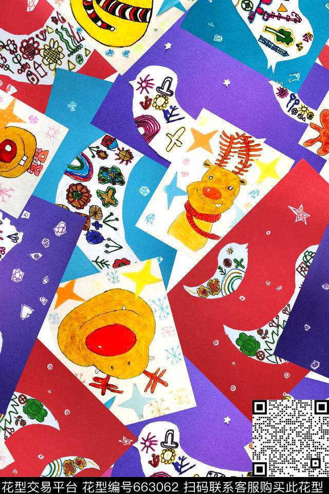 儿童画剪贴画鸟儿数码印花华亿平台下载（图片编号: 663062） - 瓦栏（Walan）