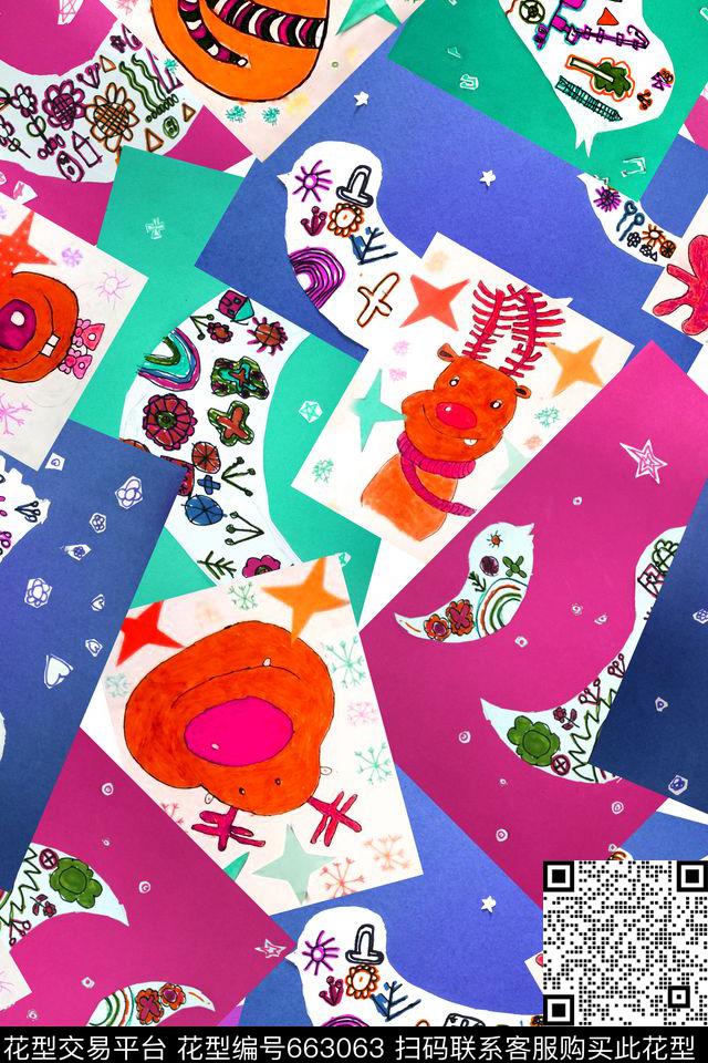 儿童画剪贴画鸟儿数码印花华亿平台下载（图片编号: 663063） - 瓦栏（Walan）