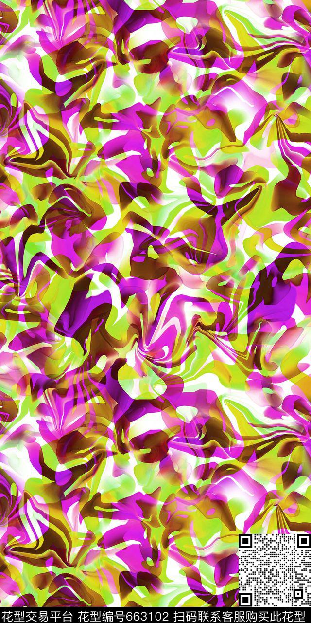 流行时尚绚丽印花华亿平台下载（图片编号: 663102） - 瓦栏（Walan）