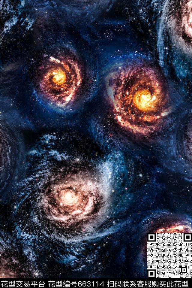 时尚潮流大牌男装外套夹克卫衣T恤数码印花时尚流行设计抽象星空印花时尚大牌云朵印花数码印花华亿平台下载（图片编号: 663114） - 瓦栏（Walan）