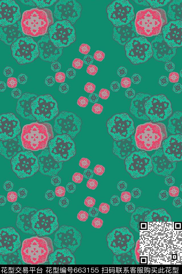 民族风图案花卉图案传统时尚传统印花华亿平台下载（图片编号: 663155） - 瓦栏（Walan）